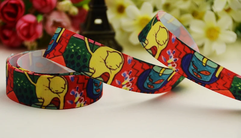

7/8'' 22mm,1" 25mm,1-1/2" 38mm,3" 75mm Painting printed Grosgrain Ribbon party decoration 10 Yards X-02667