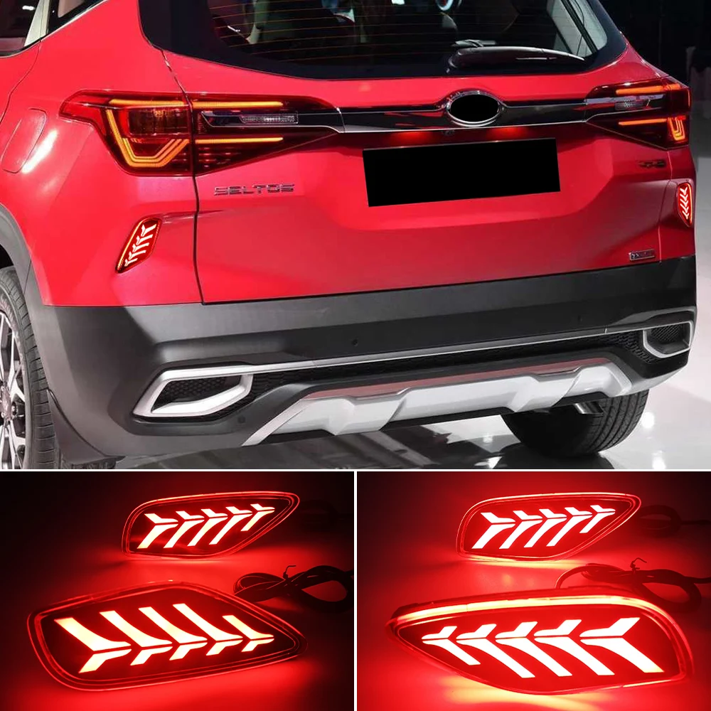 Автомобильные мигающие фары 1 пара светодиодный отражателей для Kia Seltos 2019 2020 2021