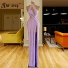 Женское вечернее платье-русалка, длинное Лавандовое платье с разрезом по бокам, уникальный дизайн в турецком стиле, одежда для выпускного вечера, 2021