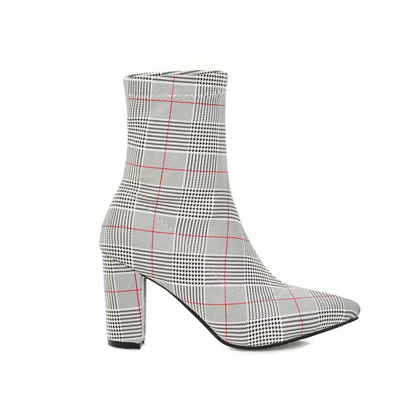 Женские ботильоны на весну и осень обувь высоком квадратном каблуке женские