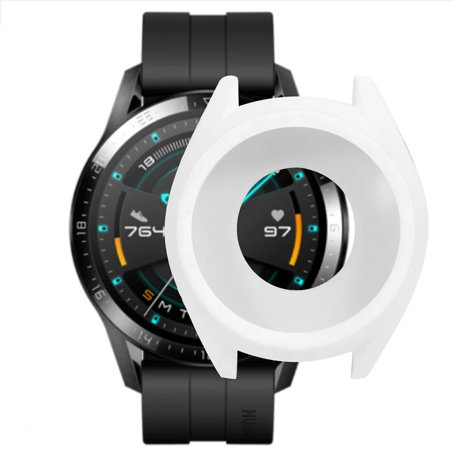 Силиконовый защитный чехол для умных часов Huawei Watch GT 2 мягкий ТПУ с полным