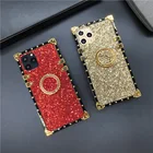 Роскошные блестящие чехлы для телефонов, чехол для iphone 11 PRO MAX 13 PRO MAX 7 Plus 8, силиконовый Квадратный чехол для iphone 12 PRO XS MAX X XR 6S