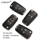 Jingyuqin Flip Remote Car Key Shell для Chevrolet Cruze Epica Lova Camaro Impala Fit Astra J Corsa E Insignia Zafira C 2 3 4 5BT