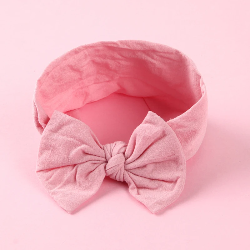 

Cute Baby Bow Headband Nylon Elastic Hair Bands For Children Solid Color Infant Headwraps Girls Hair Accessories Kids Headwear