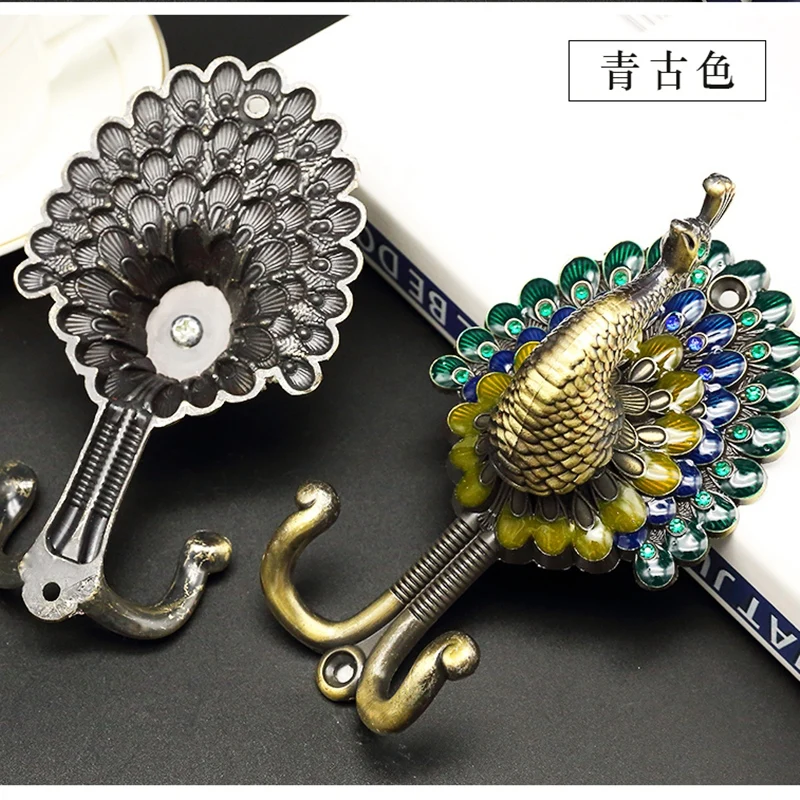 1 пара искусственных крючков цветной Павлин Европейский дверной крючок