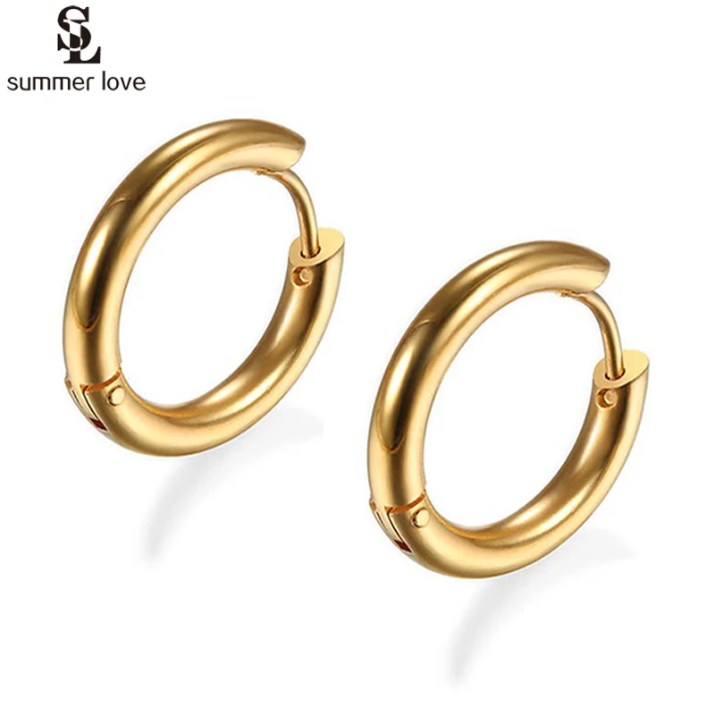 Модный Круг цвет золотой креольские серьги для женщин и мужчин высокое качество