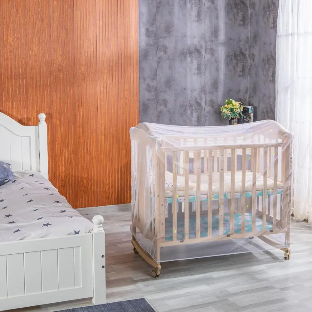 Москитная сетка для детской кроватки с флуоресцентной звездой и луной навес