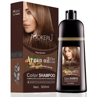 mokeru natural brown color permanent hair colour shampoo long lasting hair dye shampoo for women professional hair dye