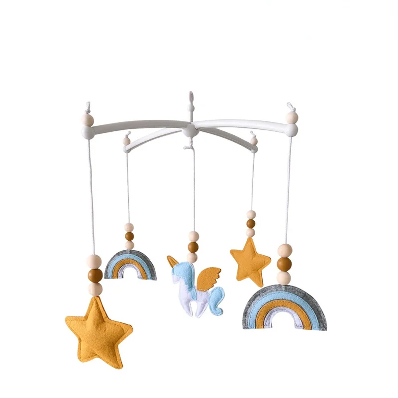 Baby room Decoration Hanging Rotating Toys Unicorn Flamingo Felt Wind Chimes Movable Ornaments Children's Room Ornaments