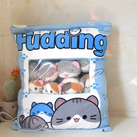 hot sale a plushie bag pudding toys mini animals doll bunny cat hamster penguin duck strawberry dog unicorn pillow kids gift