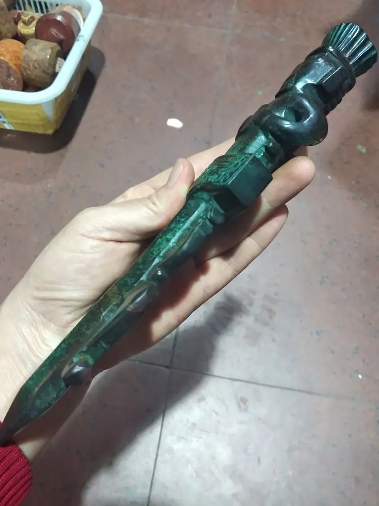 Винтажная Нефритовая палочка для буддистского творчества Phurpa Dorje Phurba Kapala