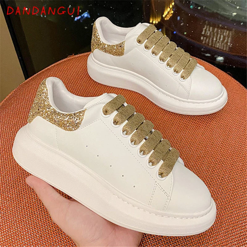

Sequins Leather Luxury Designer Women Sneakers Brand Tennis Trainer Men Running Shoes Spring Autumn Couple Platform Unisex Shoes