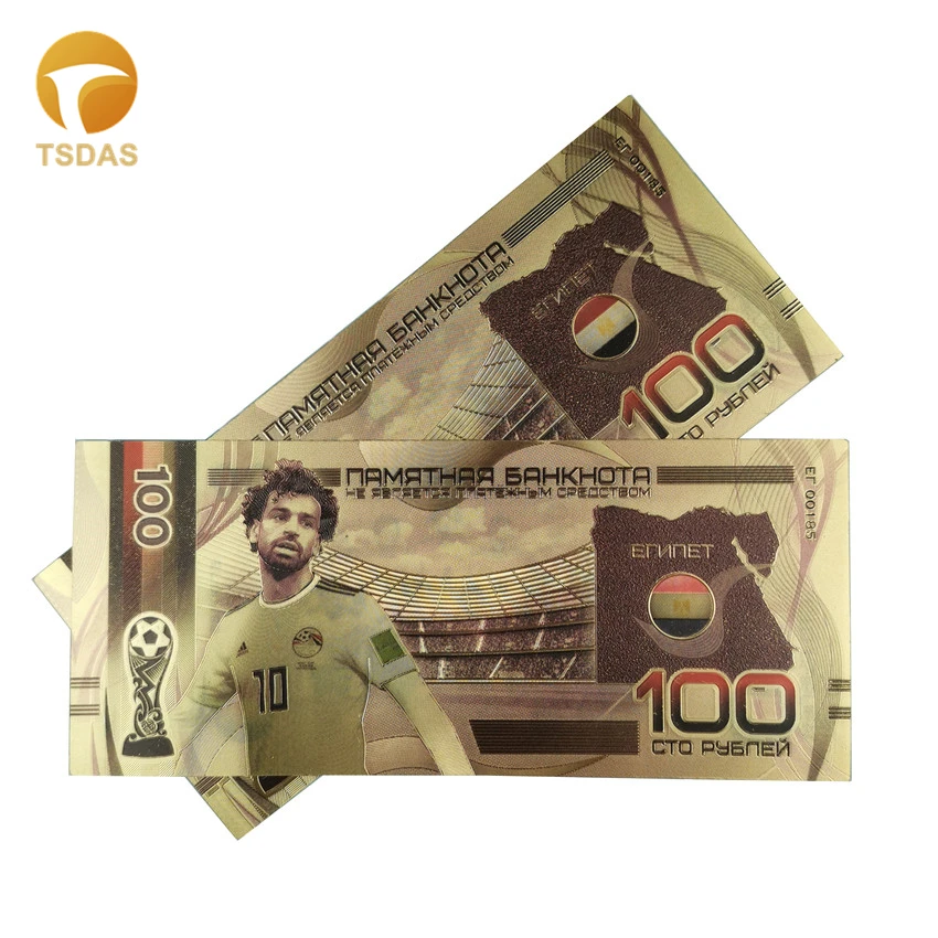 10 шт./лот новые банкноты из 24 каратного золота в русском стиле футбольные 100