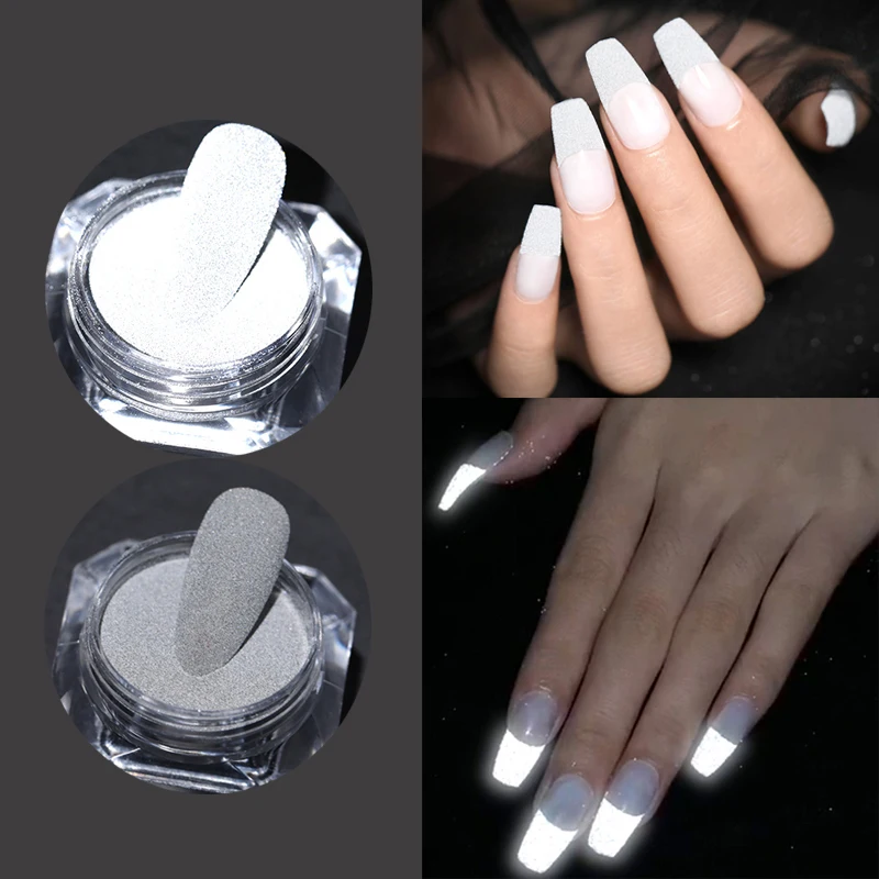 1 коробка отраженный Блестящий Порошок для ногтей блестящий светящийся порошок