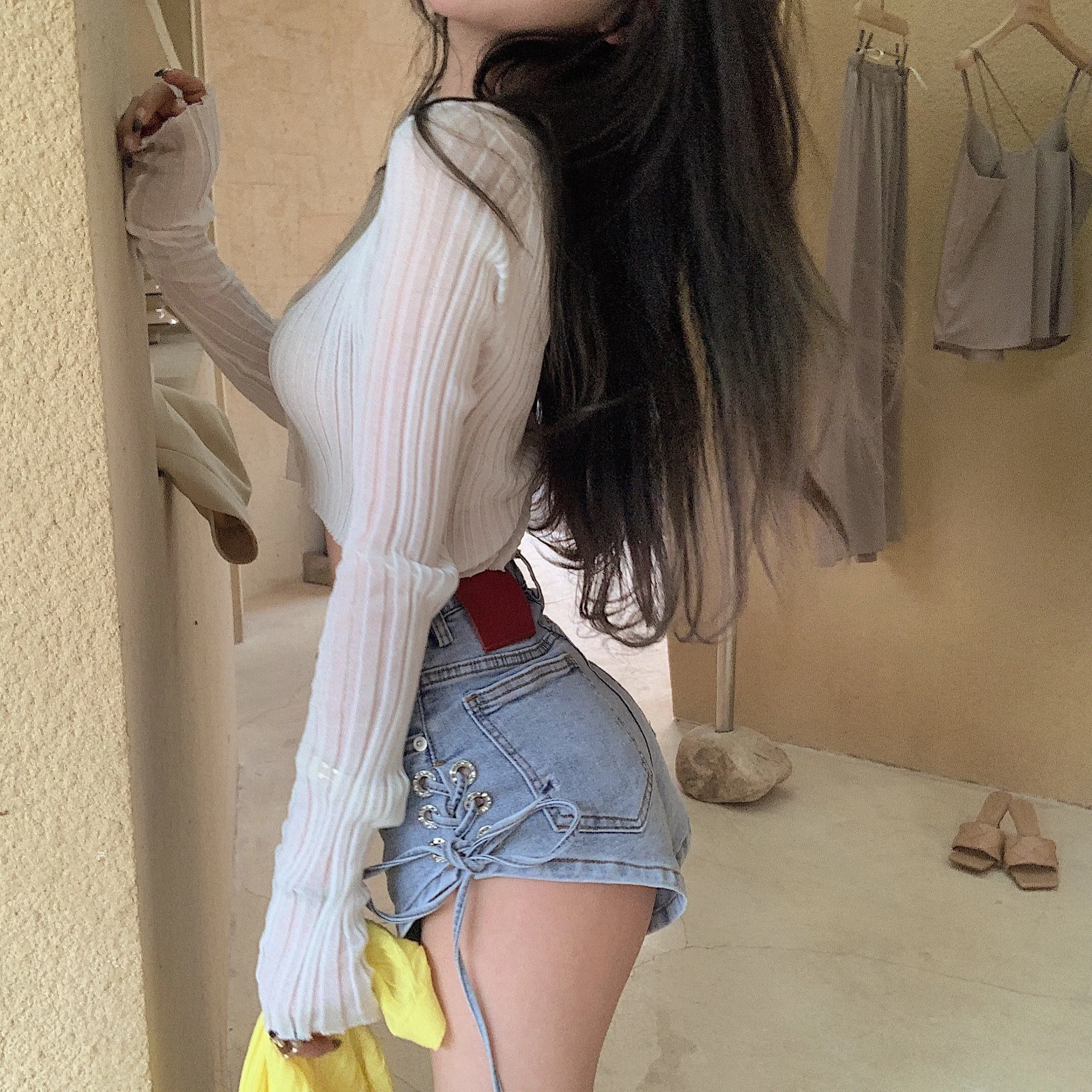 

Новинка 2020, джинсовые шорты с высокой талией, женские летние облегающие кружевные сексуальные обтягивающие джинсовые шорты