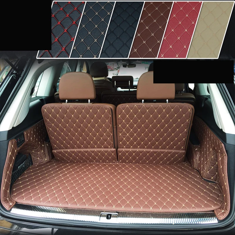 fiber leather car trunk mat for audi Q7 2008 2009 2010 2011 2012 2013 2014 2015 2016 2017 2018 2019 rs q7 car accessories