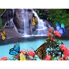 Алмазная живопись сделай сам, вышивка крестиком, алмазная вышивка, пейзаж, красивая бабочка, полный набор алмазов, декоративные поделки
