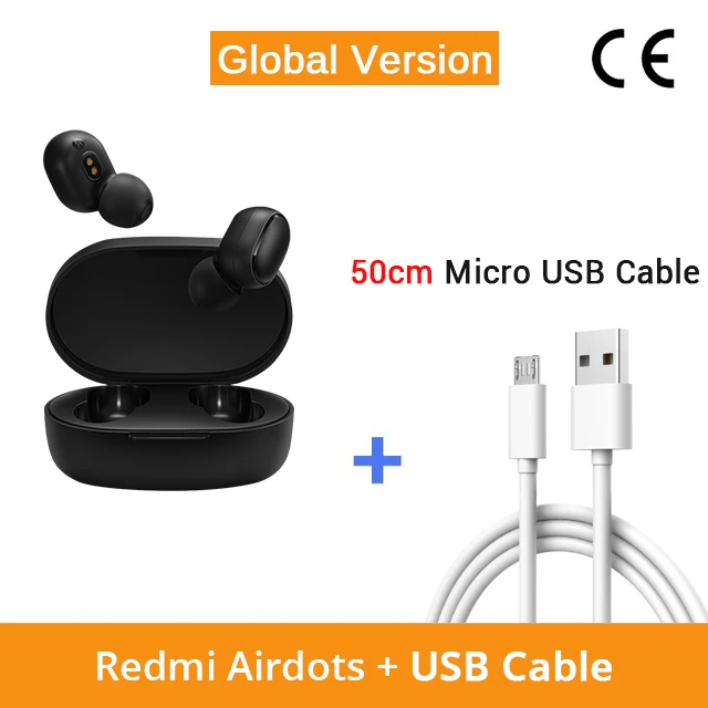 CE Add 50cm Cable Xiao mi Red mi AirDots, беспроводные наушники Bluetooth 5,0, наушники-вкладыши, стерео, басовые наушники с mi c mi Ture, беспроводные наушники - Цвет: CE Add 50cm Cable