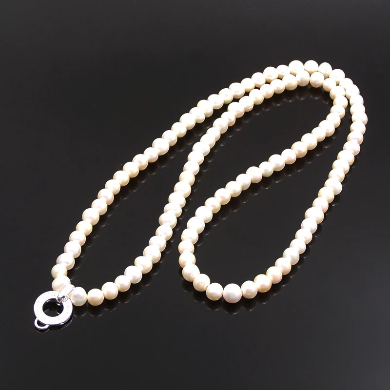 6 мм Ожерелье из пресноводного жемчуга с бусинами для женщин и мужчин