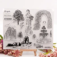 fountain pond transparent clear silicone stamp seal cutting diy scrapbook rubber coloring embossing diary decoration reusable