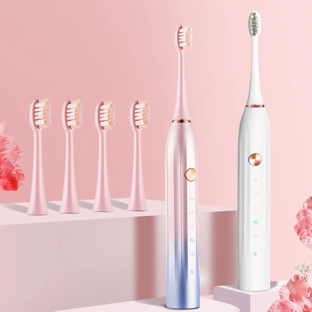 

Электрическая звуковая зубная щетка Sarmocare S910 с зарядкой от USB, водонепроницаемая IPX7 электрическая зубная щетка с мягкими волосами для взрос...
