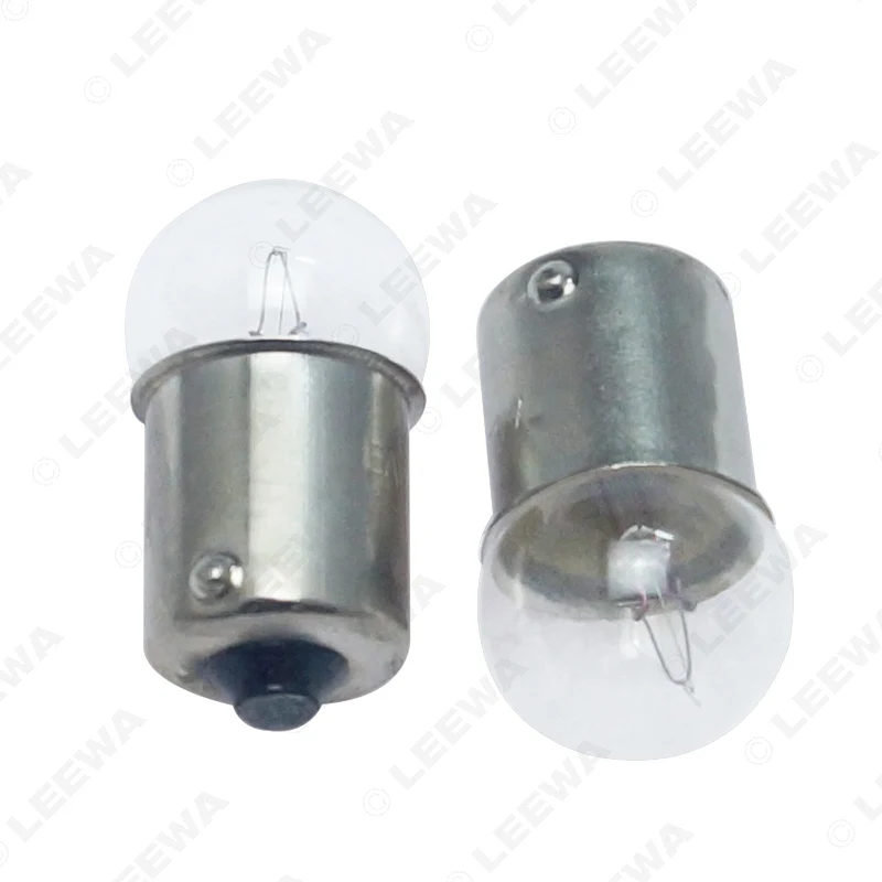 LEEWA 50pcs G18 24V5W BA15S 1156 Clear Glass Lamp Turn Tail Bulb Auto Truck Indicator Halogen Lamp #CA6128 images - 6