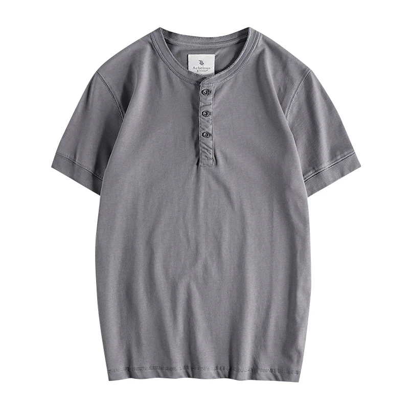 

Обувь в японском стиле Харадзюку на Хенли Рубашка поло с воротником и короткими рукавами, футболка для мужчин в винтажном стиле; Мужские Оде...