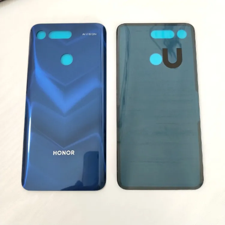 Заднее стекло для huawei Honor 20 Pro Крышка батарейного отсека задняя панель Корпус+ объектив камеры Honor V20 VIEW 20 Крышка батарейного отсека - Цвет: V20 Sapphire Blue