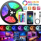 Самоклеящаяся Светодиодная лента USB Bluetooth 5050 RGB, Светодиодная лента с инфракрасным управлением, гибкая лента 5 В, Диодная подсветильник ка для телевизора, светильник