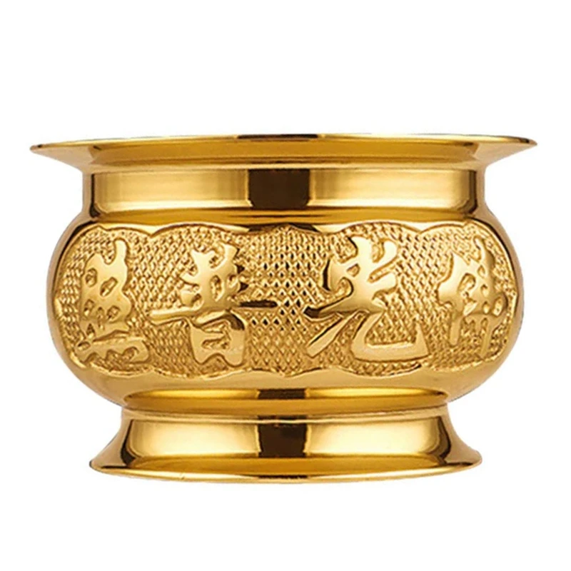 Decorative Gold Incense Burner Buddhist Accessories Supplies Burners Ash Offering Bowl Brass Ornaments | Дом и сад