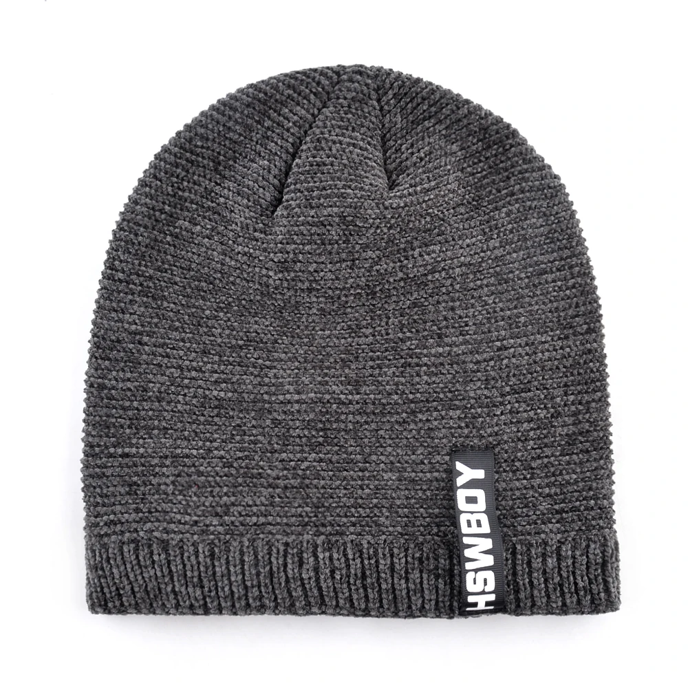 Вязаная Шерстяная Шапочка и шарф для мужчин Зимняя Толстая теплая шапочка