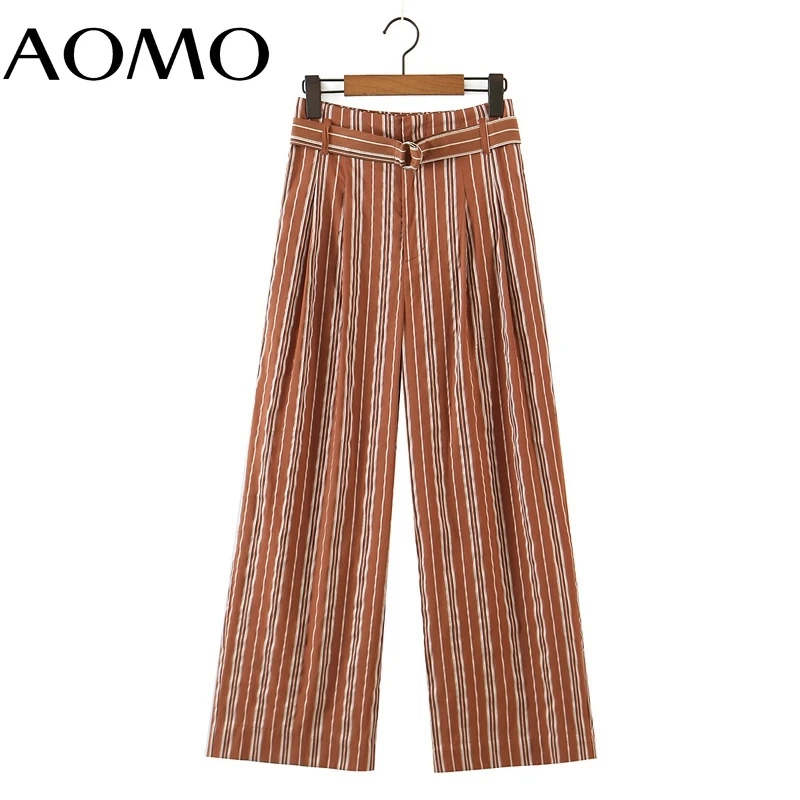 

Брюки женские в полоску с поясом, 8H38A