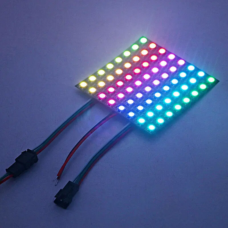 Полноцветная светодиодная панель RGB матричный модуль SMD 5050 WS2812B 8*8/8*32/16*16 пикселей 5
