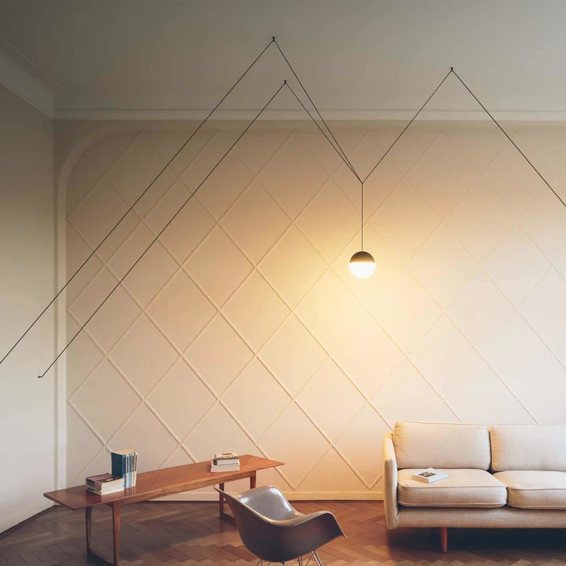 Современная Скандинавская железная Подвесная лампа для гостиной спальни офиса