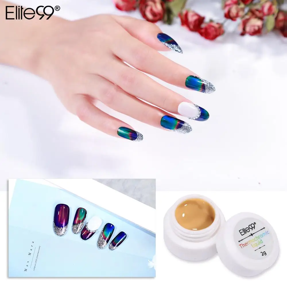 Термохромная жидкость Elite99 2 г меняющая цвет Гель лак для ногтей Aurora