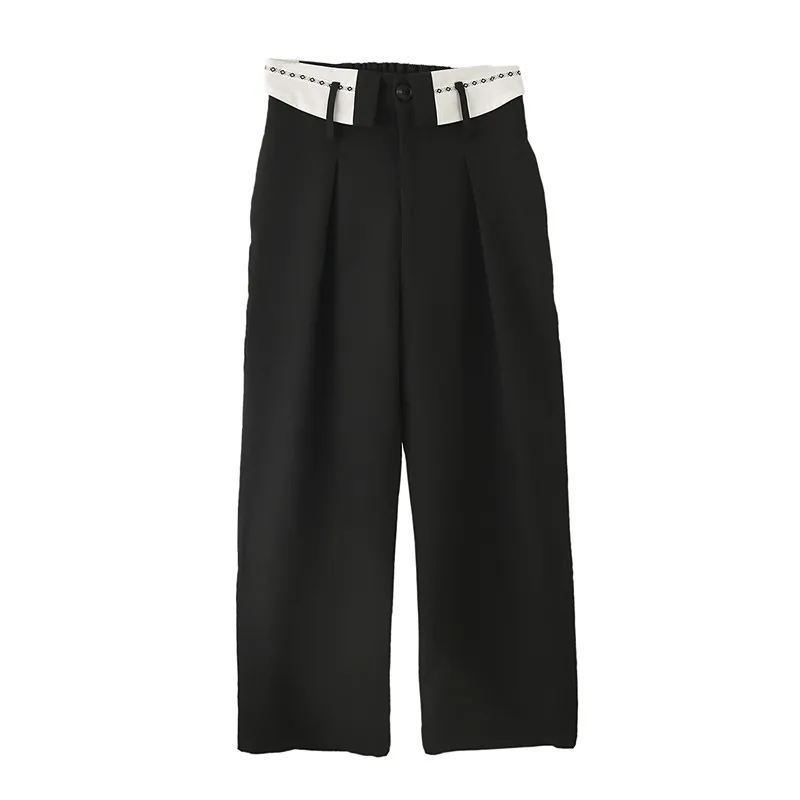 

M-XL!Trendy male personality high waist stitching casual loose trousers youth all-match trendy brand foreign style straight casu
