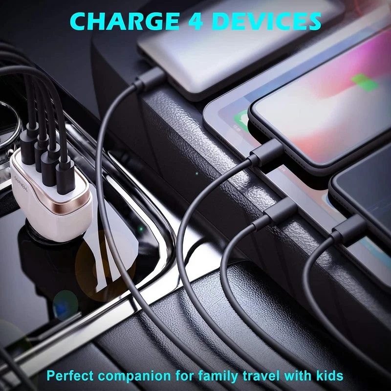 40w usb c fast car charger 4 ports car charger adapter dual type c pd 20w for iphone12 11 pro max samsung galaxy note20 android free global shipping