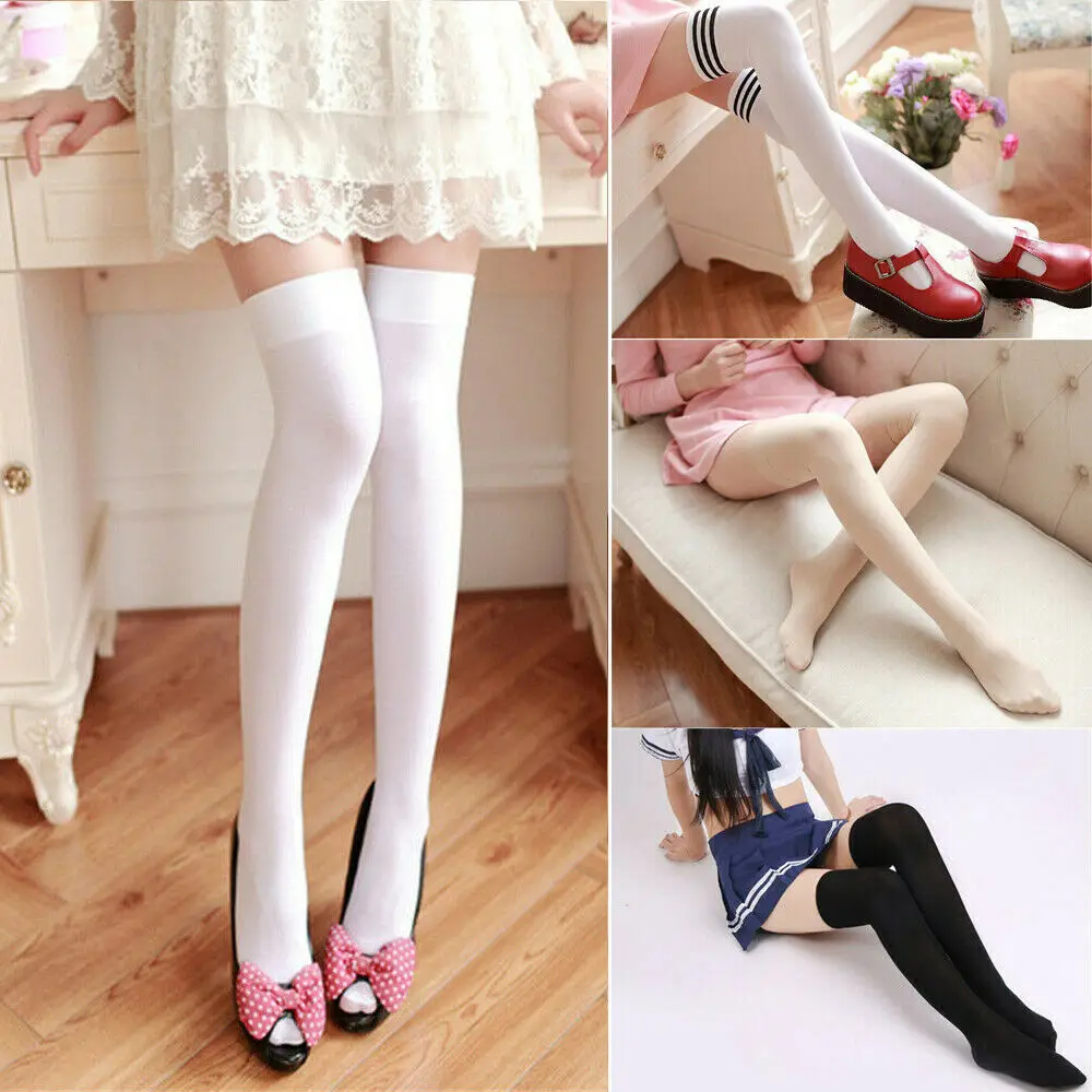 7 стилей женские чулки до бедра для девочек выше колена высокие носки удержания