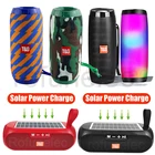 Bluetooth-динамик Портативный беспроводной звуковой ящик USB FM-радио Открытый солнечный сабвуфер Светодиодный неоновый стерео бас-динамик Музыкальный плеер с микрофоном для ПК Компьютер Открытый велосипедный телефон П