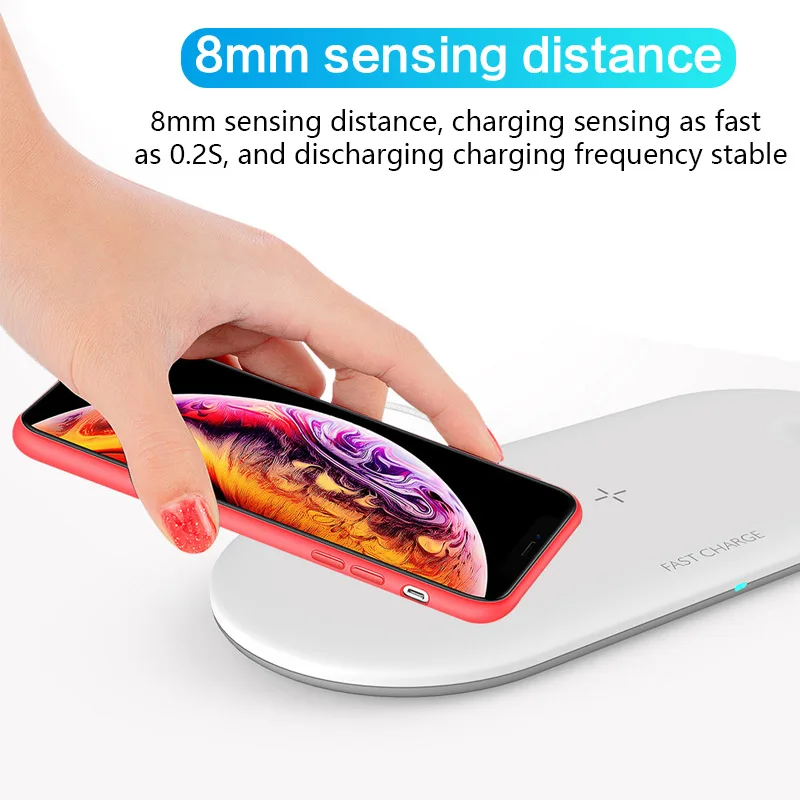 Беспроводное зарядное устройство 3 в 1 10 Вт для AirPods iPhone 11 Pro Samsung S10 S9 S8 быстрая