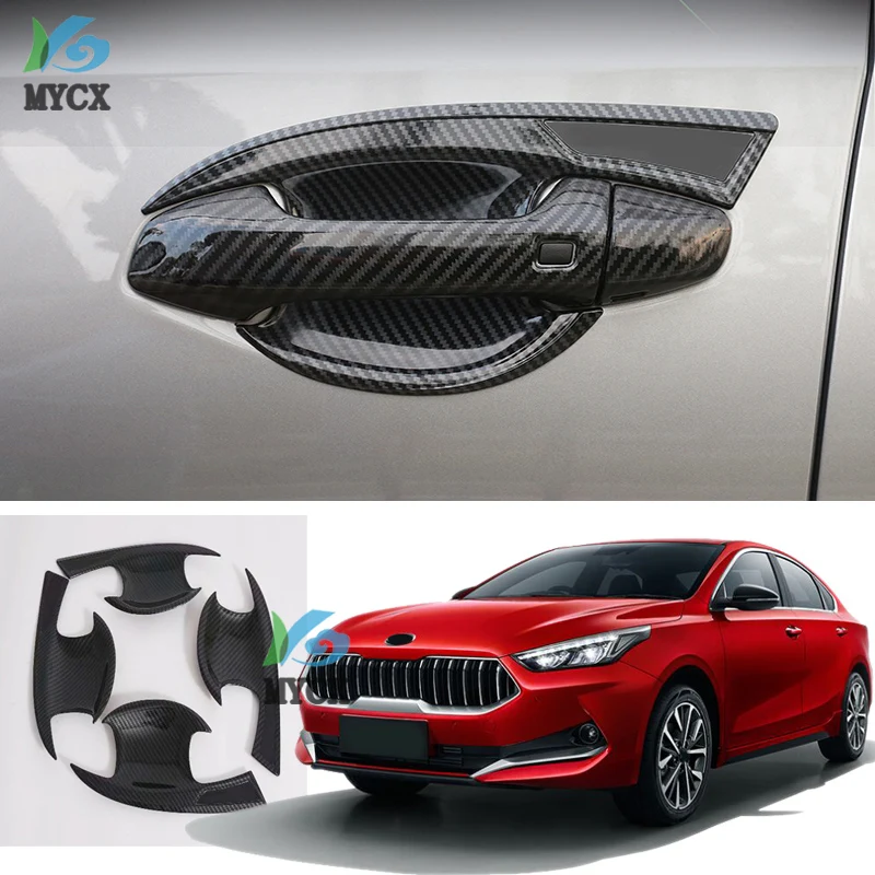 Наклейка на дверную ручку из углеродного волокна для Kia Cerato New generation K3