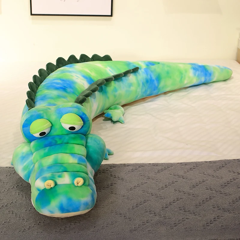 

New Big Size Crocodile Lying Section Plush Pillow Mat Plush Crocodile Soft Stuffed Animal Toy Cartoon Plush Dolls Kids Girl Gift