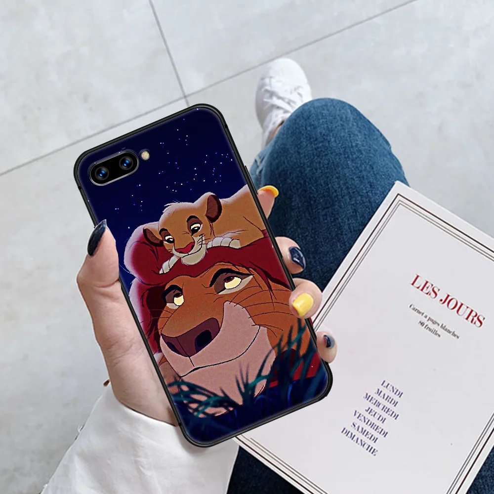 

Cartoon Cute Lion King Phone Case Cover Hull For HUAWEI Honor 6A 7A 7C 8 8A 8S 8x 9 9x 10 10i 20 Lite Pro black Shell 3D Cell