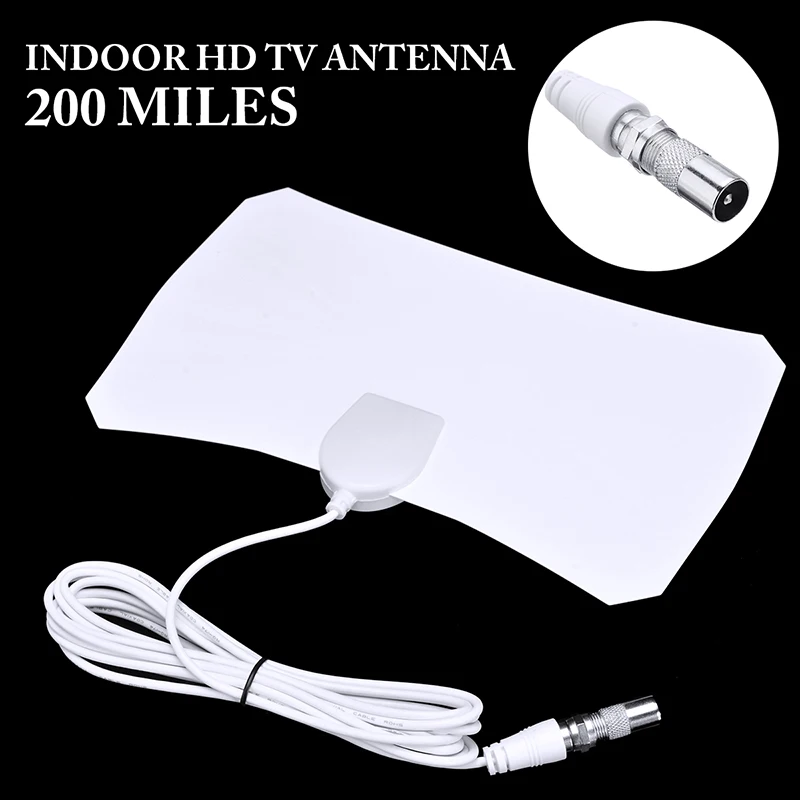 Мини 4K 200 миль дальность 25 дБ комнатный HD усилитель сигнала цифровая ТВ антенна