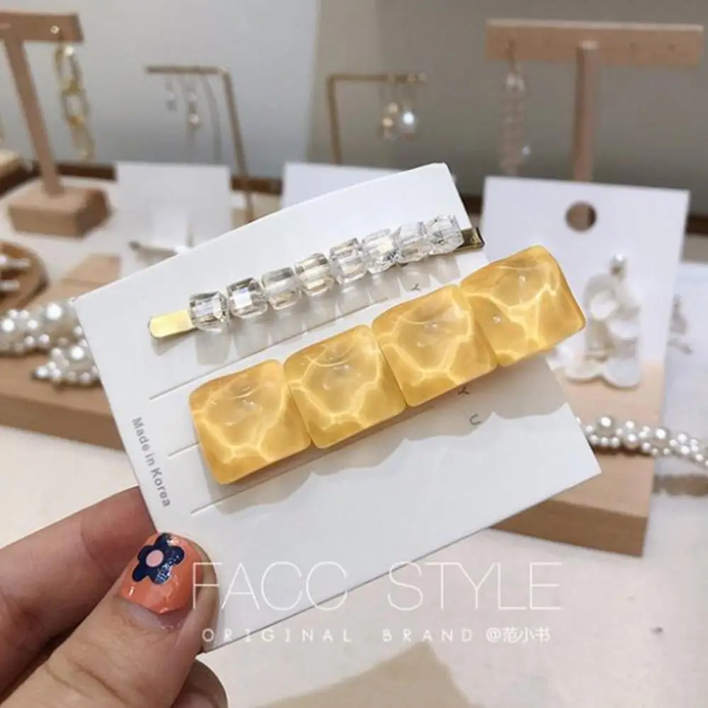 

New 2PCS/Set Women Luxury Crystal Hairpins Sweet shiny Hair Clip Barrette Hair Ornament Headband Fashion cute Hair Accessories