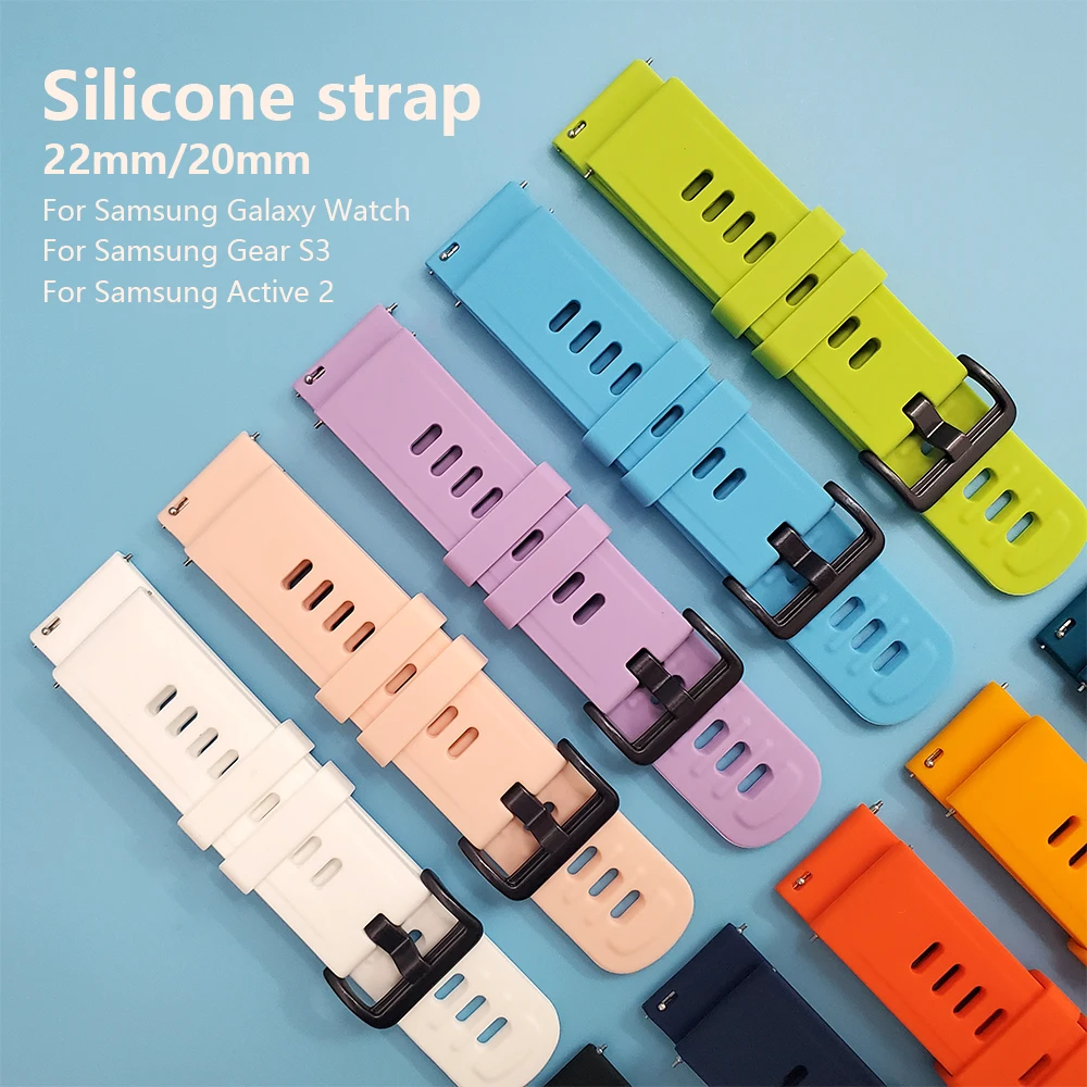 Silicone Wrist Strap For Samsung SM-R820 R830 R500 R600 R810 R800 R8050 Watch Band Active 2 44mm 40mm Gear S3 Watchband Bracelet