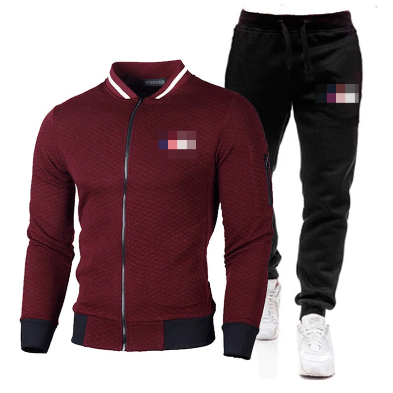 

Men's Autumn Winter Sets Zipper Hoodie+pants Two Pieces Casual Tracksuit