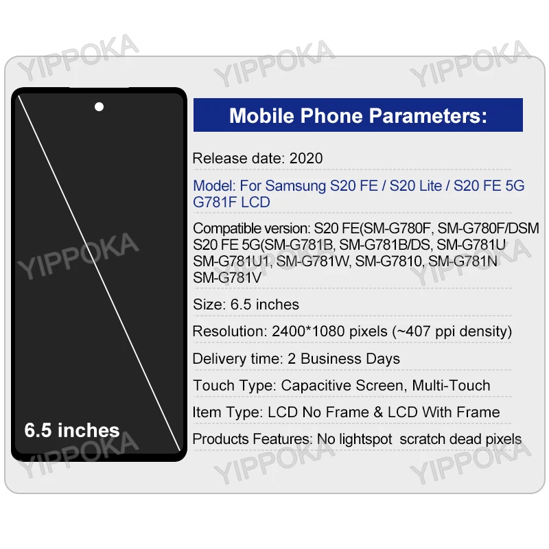 Pantalla Original para Samsung Galaxy S20 FE 4G, reemplazo de digitalizador de pantalla t&aacute;ctil LCD G780 para Galaxy S20 FE 5G-1