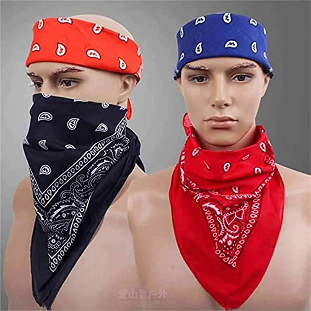 Шарф-бандана двусторонний квадратный разноцветный 12 шт./упаковка банданы с