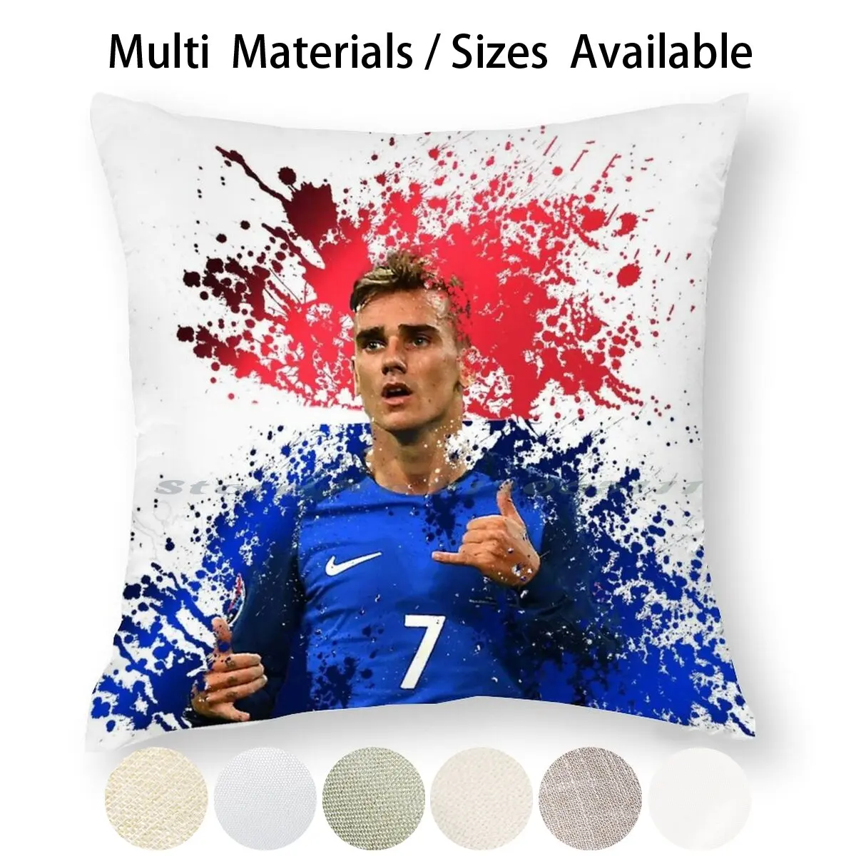 Подушка с Антуана гризманном двойная наволочка из хлопка и льна поп-победители